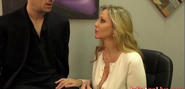  Sexy Milf Julia Ann Milks Him on Date Night!